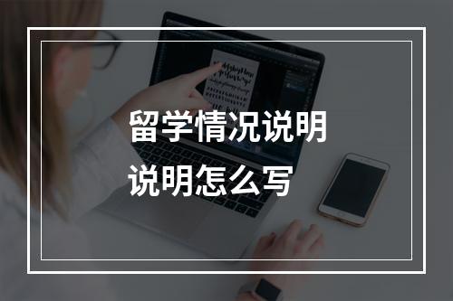 留学情况说明说明怎么写