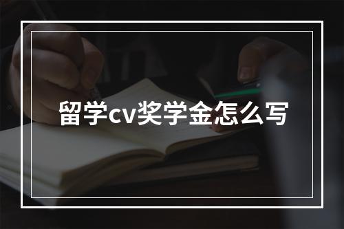 留学cv奖学金怎么写