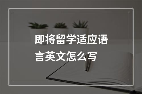 即将留学适应语言英文怎么写