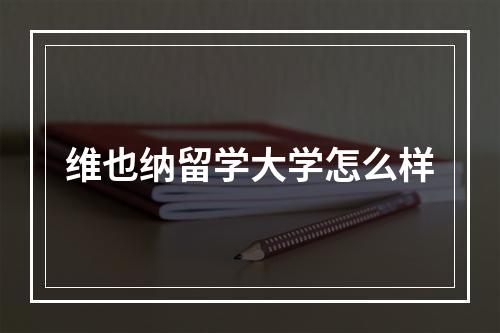 维也纳留学大学怎么样