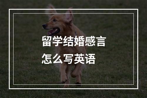 留学结婚感言怎么写英语