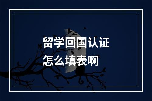 留学回国认证怎么填表啊