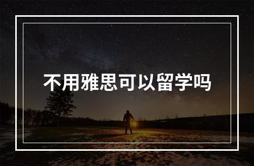 不用雅思可以留学吗