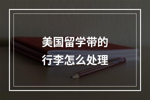 美国留学带的行李怎么处理