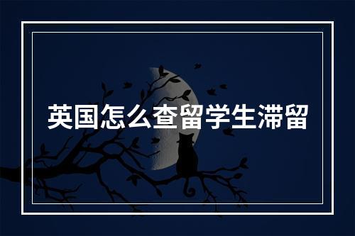 英国怎么查留学生滞留