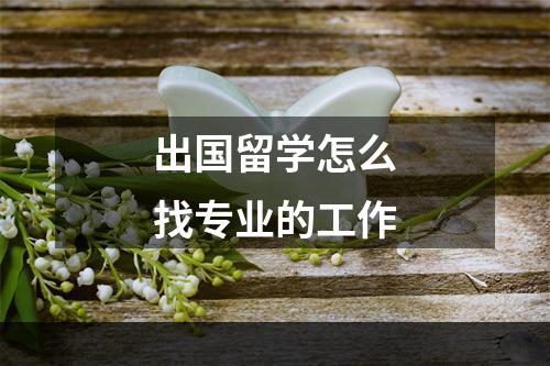 出国留学怎么找专业的工作