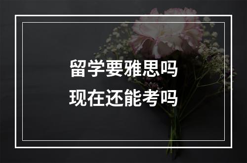 留学要雅思吗现在还能考吗