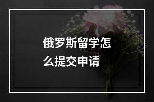 俄罗斯留学怎么提交申请