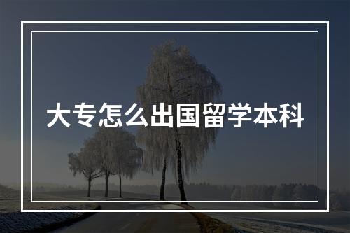 大专怎么出国留学本科