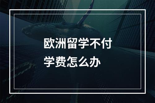 欧洲留学不付学费怎么办