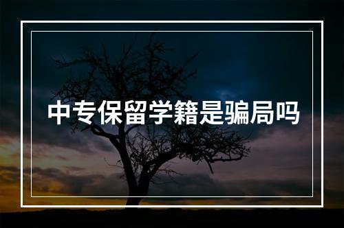 中专保留学籍是骗局吗