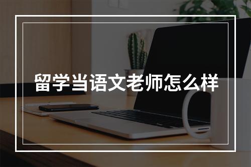 留学当语文老师怎么样