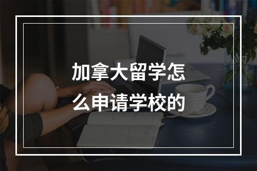 加拿大留学怎么申请学校的