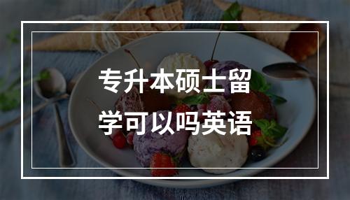 专升本硕士留学可以吗英语