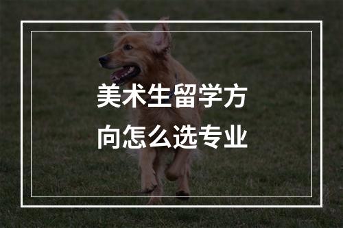 美术生留学方向怎么选专业