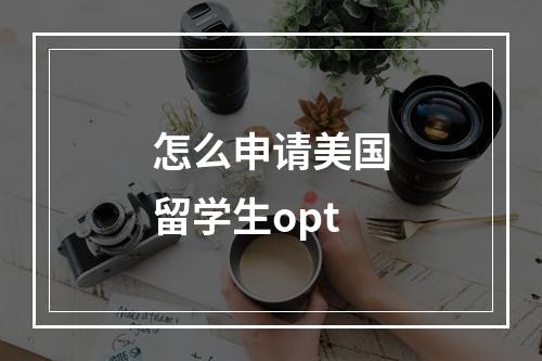 怎么申请美国留学生opt