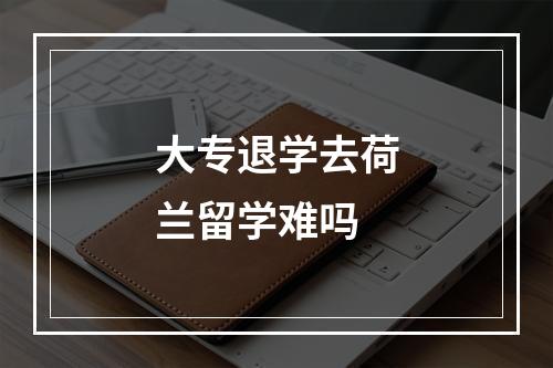 大专退学去荷兰留学难吗