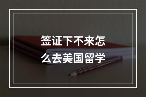 签证下不来怎么去美国留学