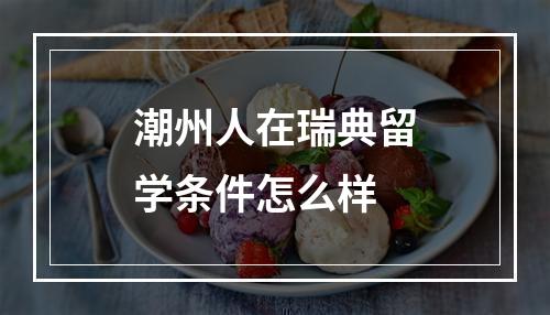 潮州人在瑞典留学条件怎么样