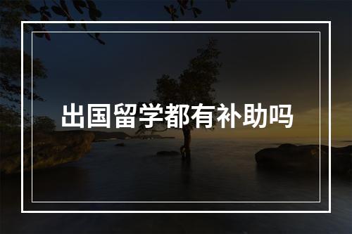 出国留学都有补助吗