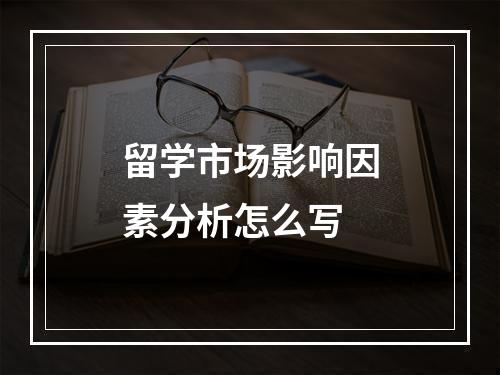 留学市场影响因素分析怎么写