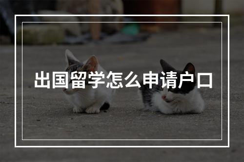 出国留学怎么申请户口