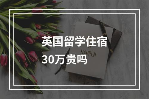 英国留学住宿30万贵吗