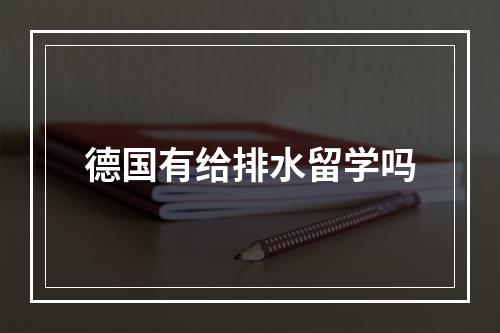 德国有给排水留学吗