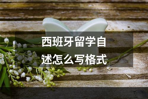 西班牙留学自述怎么写格式