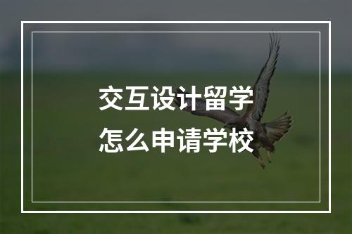 交互设计留学怎么申请学校