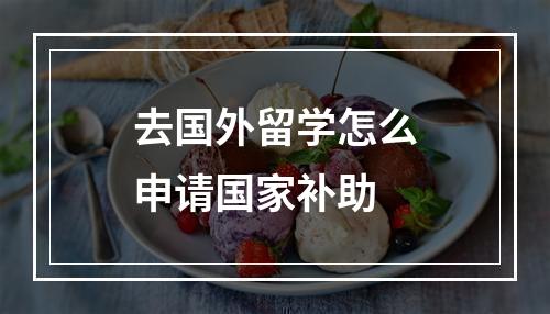 去国外留学怎么申请国家补助