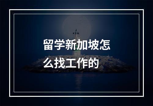 留学新加坡怎么找工作的