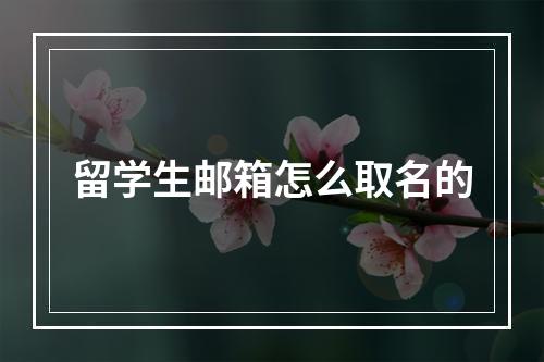 留学生邮箱怎么取名的