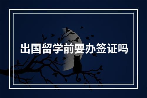 出国留学前要办签证吗