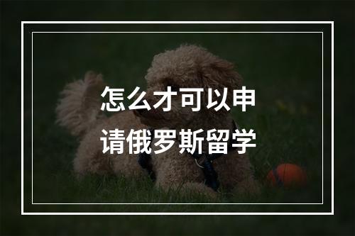 怎么才可以申请俄罗斯留学