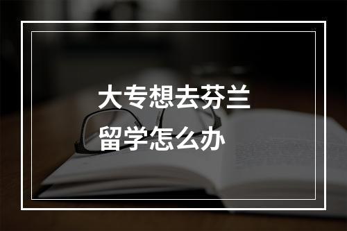 大专想去芬兰留学怎么办