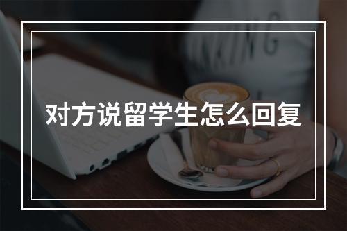 对方说留学生怎么回复