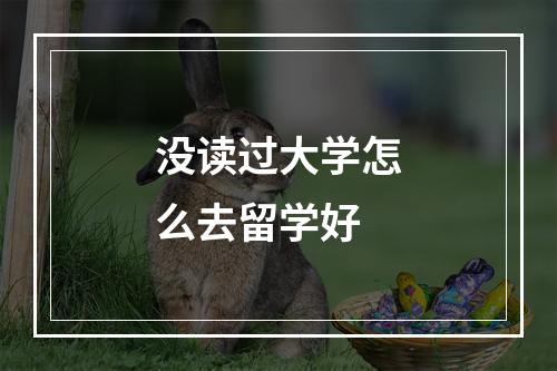 没读过大学怎么去留学好