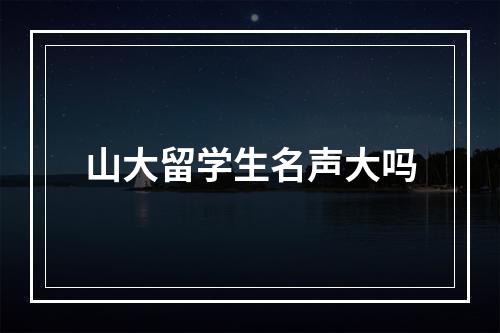 山大留学生名声大吗