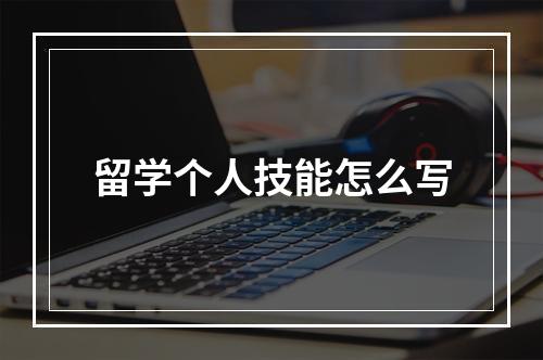 留学个人技能怎么写