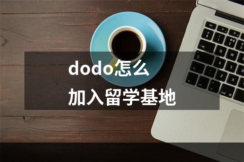 dodo怎么加入留学基地