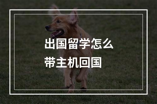 出国留学怎么带主机回国