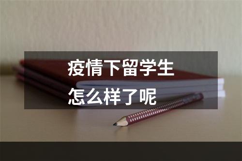 疫情下留学生怎么样了呢