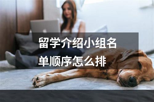 留学介绍小组名单顺序怎么排