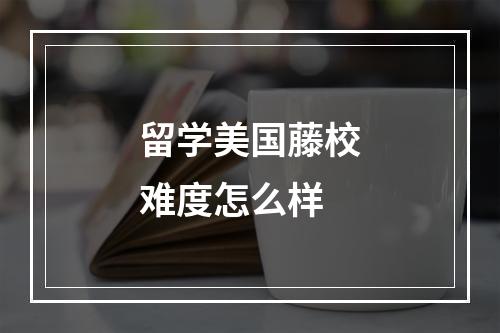 留学美国藤校难度怎么样