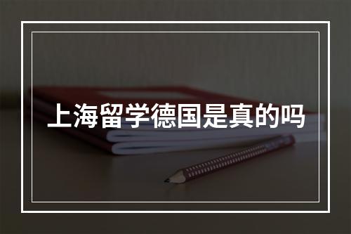 上海留学德国是真的吗