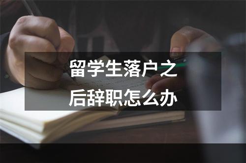 留学生落户之后辞职怎么办