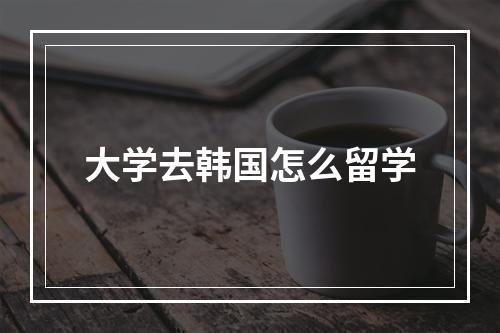 大学去韩国怎么留学