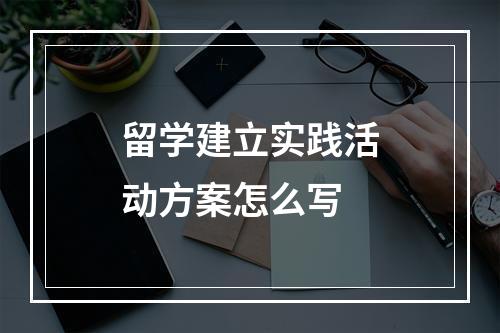 留学建立实践活动方案怎么写