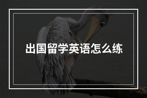 出国留学英语怎么练